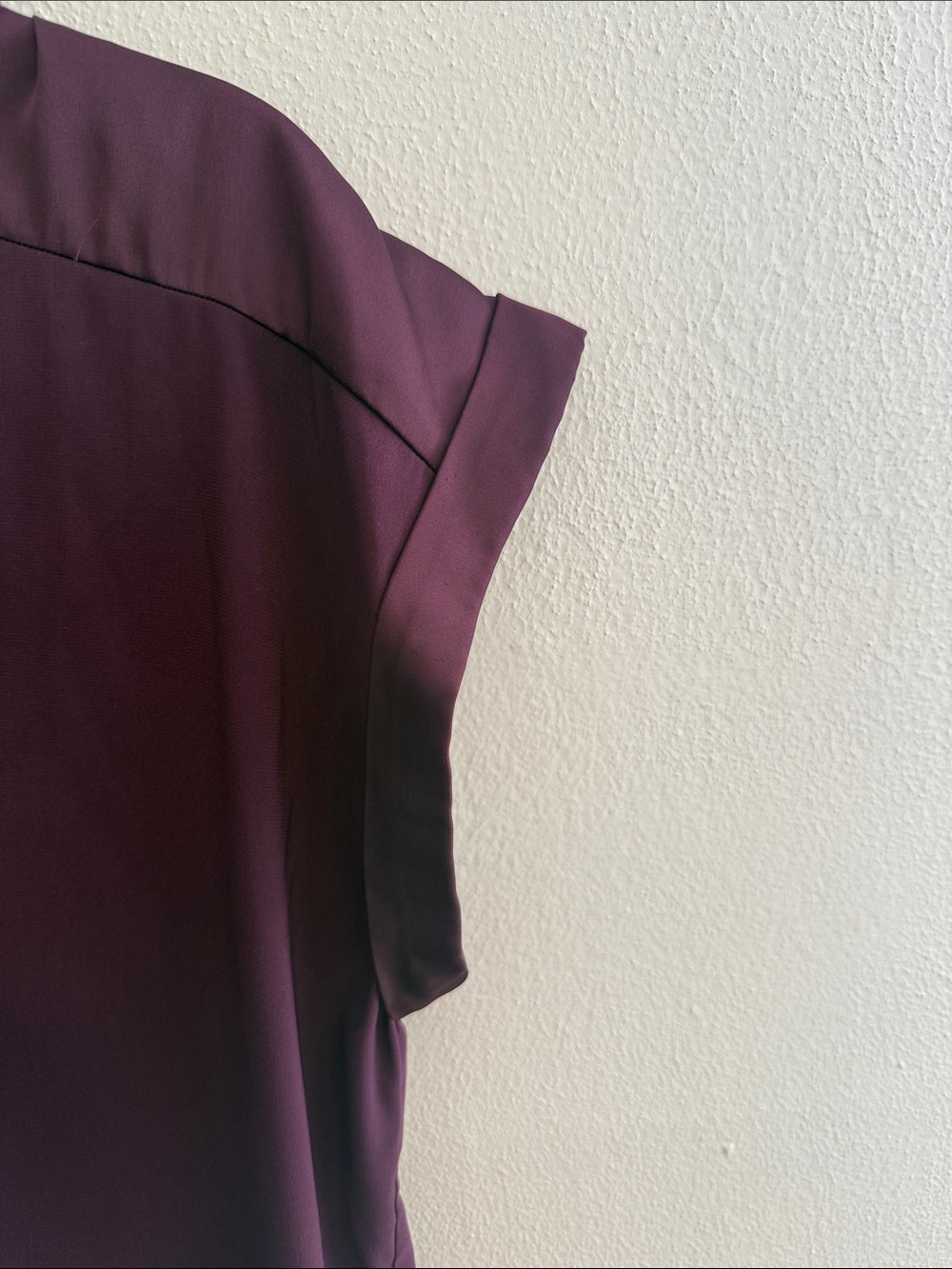 Express Plum Short-Sleeve V-Neck Blouse - Picture 4 of 5